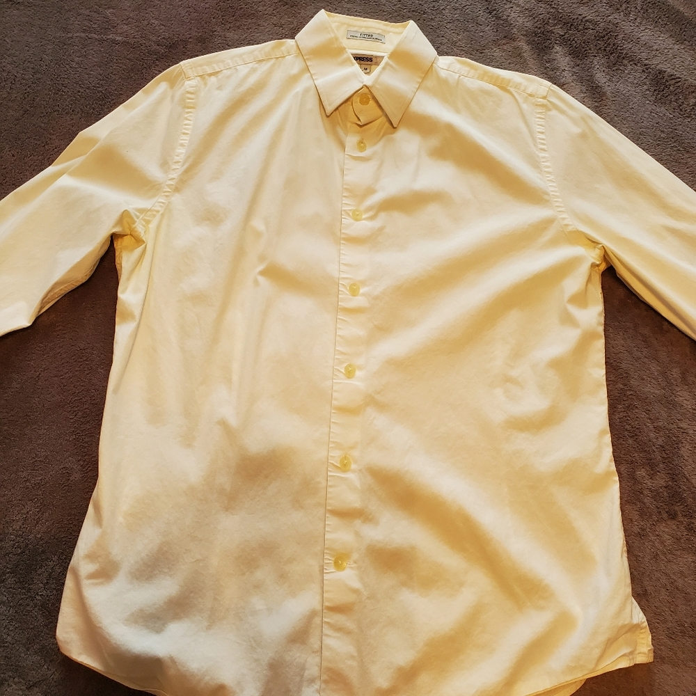 Express Mens 1MX Fitted Stretch Dress Shirt Size M